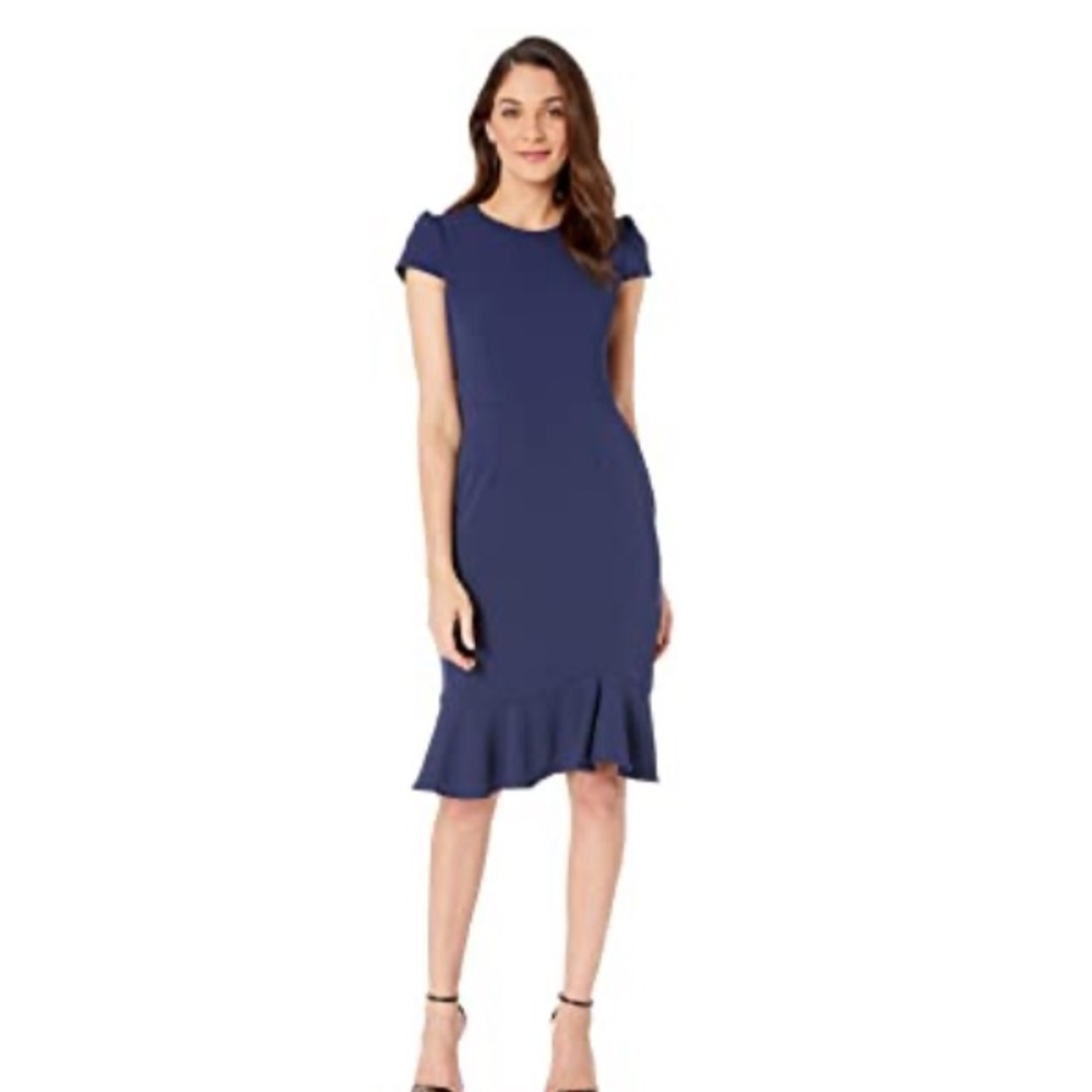 Betsey Johnson navy skuba crepe pencil dress